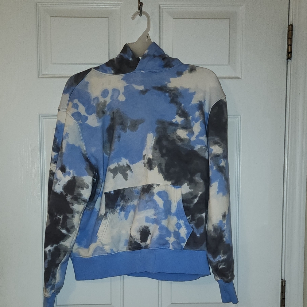 Blue and Black Tie-Dye Sweatshirt
